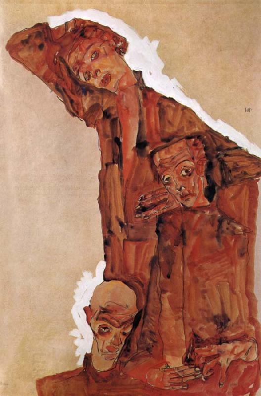 Egon Schiele Composition with Three Male Figures